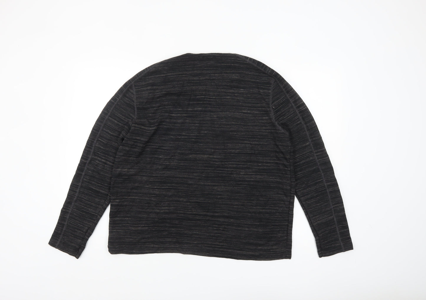 AllSaints Men’s Black Long Sleeve Cotton Blend Crew Neck Top Medium