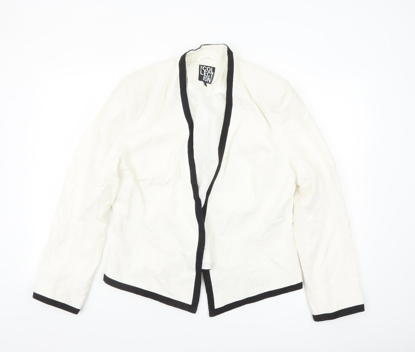 The Collection Debenhams Women White Black Trim Blazer Jacket Size 18