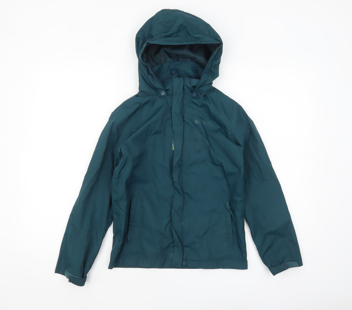 Mountain Warehouse Boys Green Hooded Waterproof Rain Coat Jacket 9-10 Years
