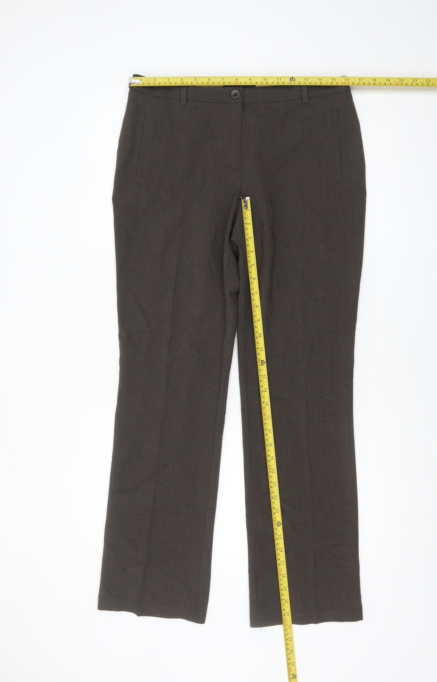 Marks and Spencer Women's Brown Straight Dress Trousers Size 12