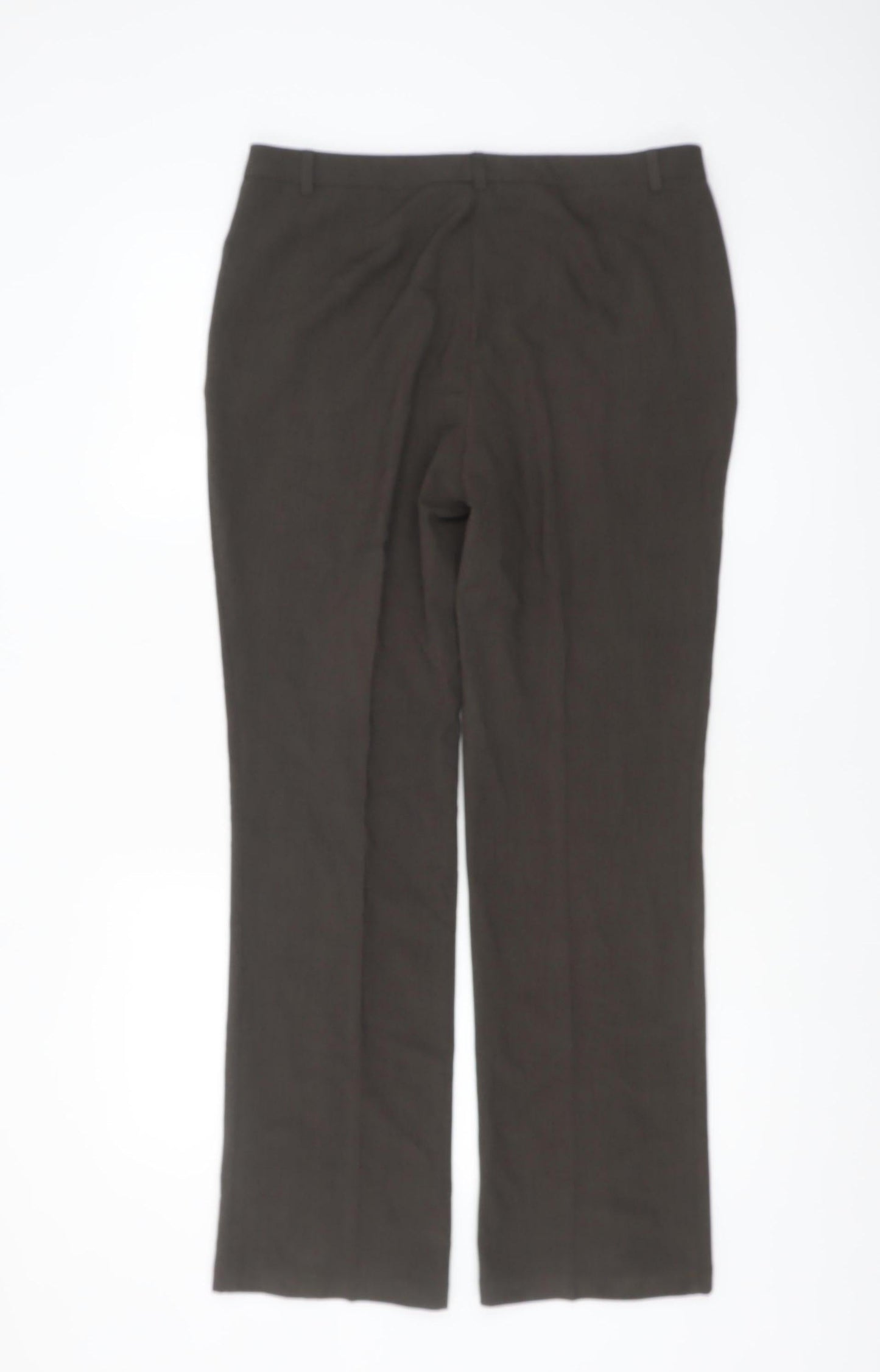 Marks and Spencer Women's Brown Straight Dress Trousers Size 12