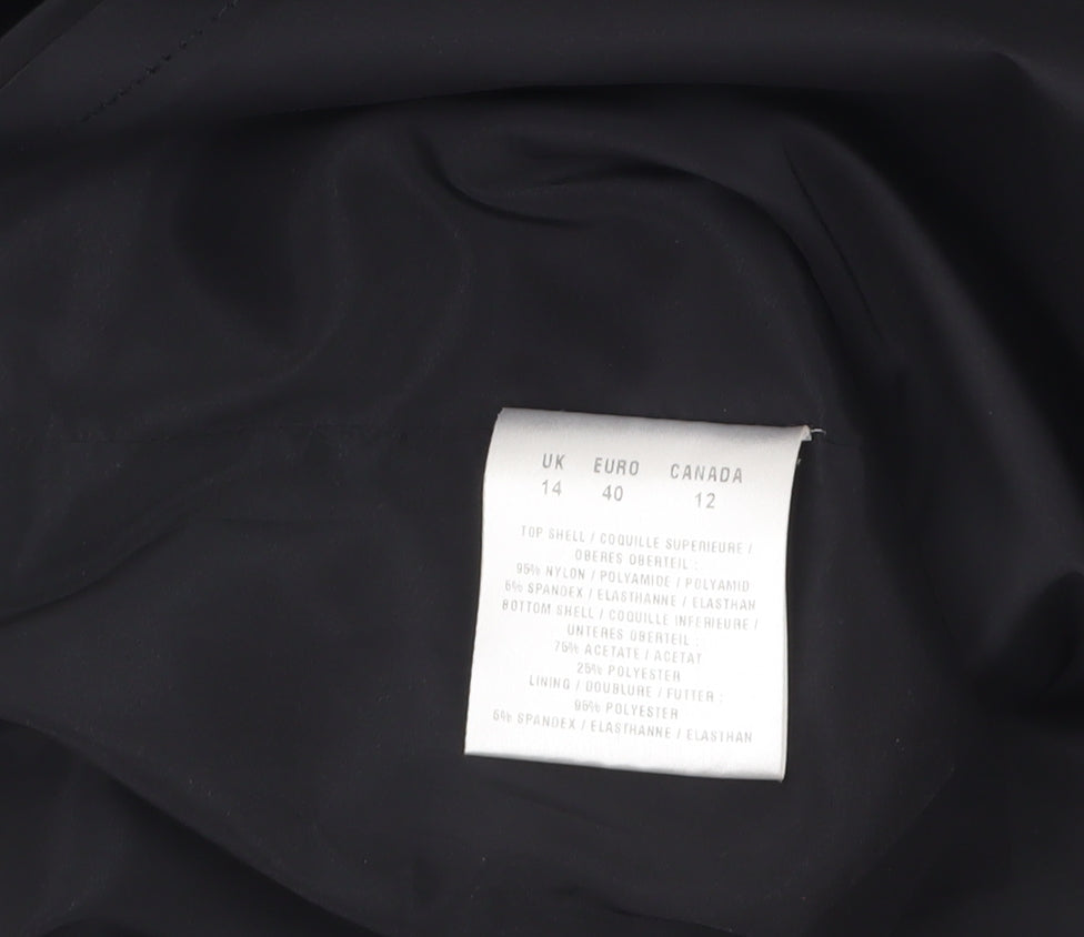 Precis Petite Women’s Black Ruched Bodycon Knee Length Sweetheart Dress Size 14