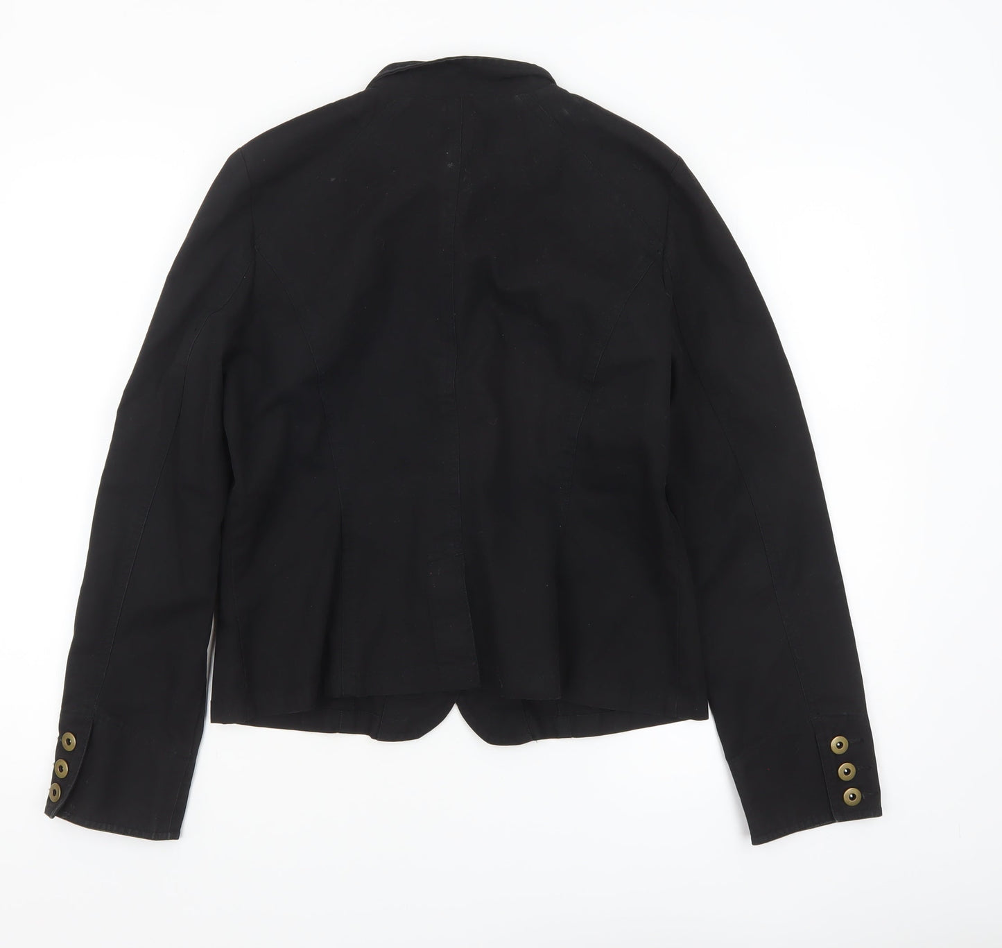 E-col-o-gie Women's Black Cotton Military Jacket Size 14