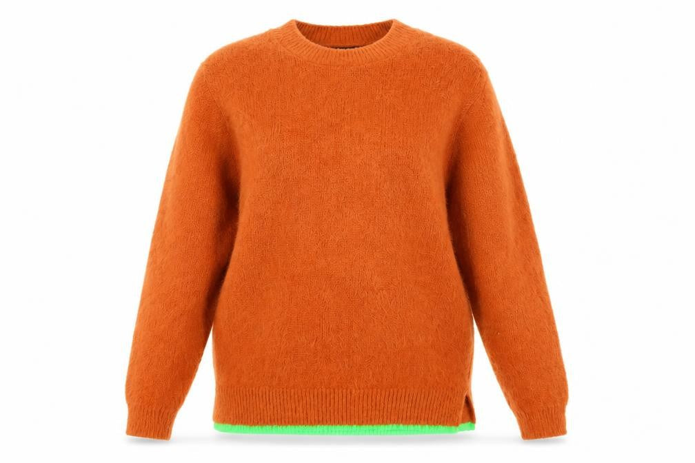 Collusion Womens Brown Crew Neck Acrylic Knit Jumper Size S