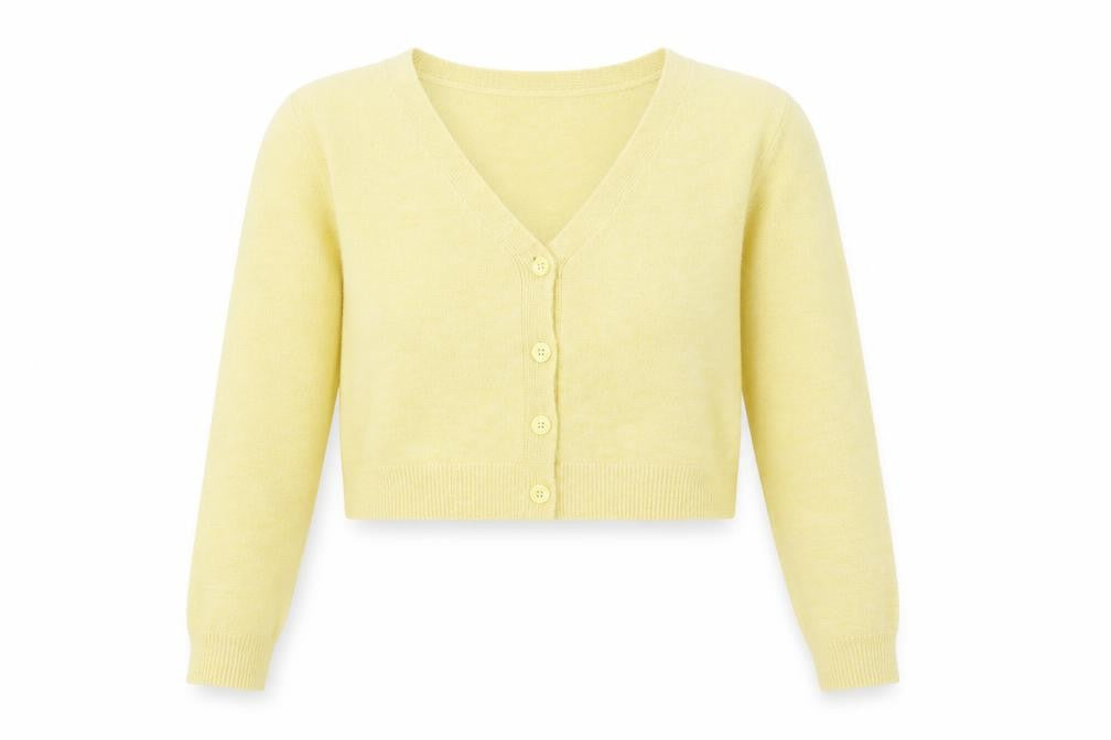 Collusion Women's Yellow V-Neck Button Cardigan Jumper Size 10