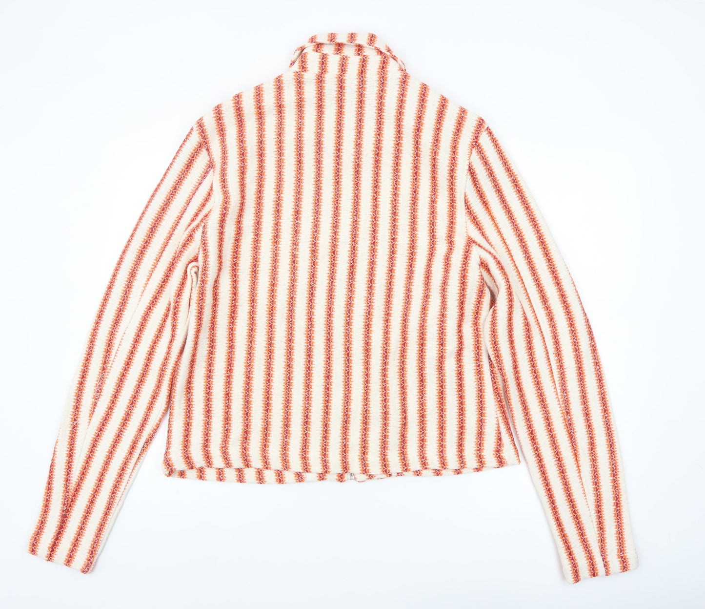 ASOS DESIGN Women's Multicoloured Striped Knit Zip Jacket Size M