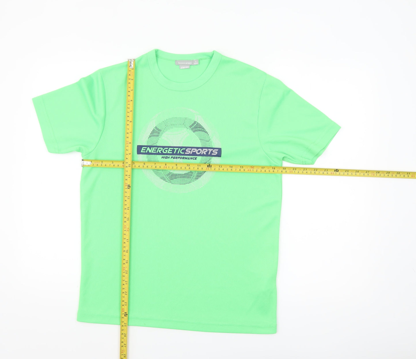 Bossini Sport Men's Green Polyester Crew Neck T-Shirt Size M