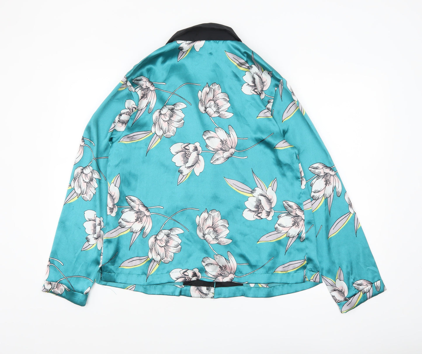 ASOS Women’s Blue Floral Satin Wrap Blouse UK 12