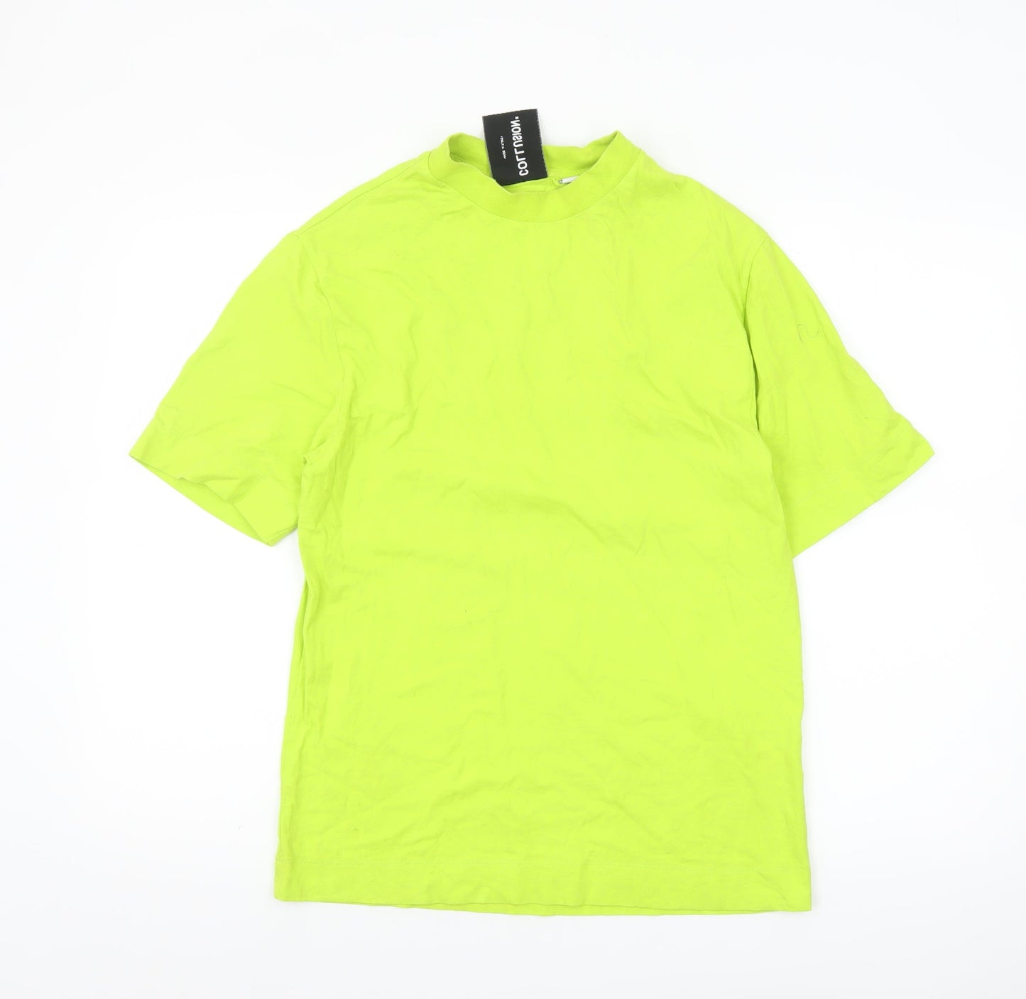 Collusion Womens Green 2XS Basic Cotton Crew Neck Short Sleeve T-Shirt