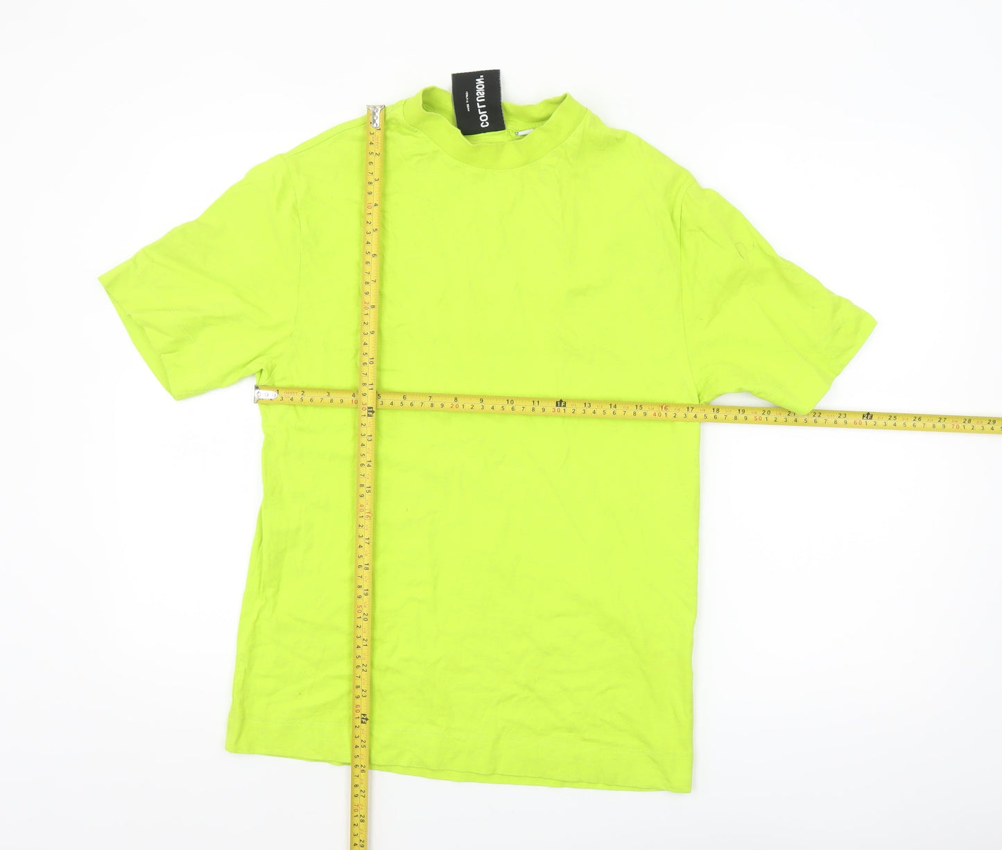 Collusion Womens Green 2XS Basic Cotton Crew Neck Short Sleeve T-Shirt