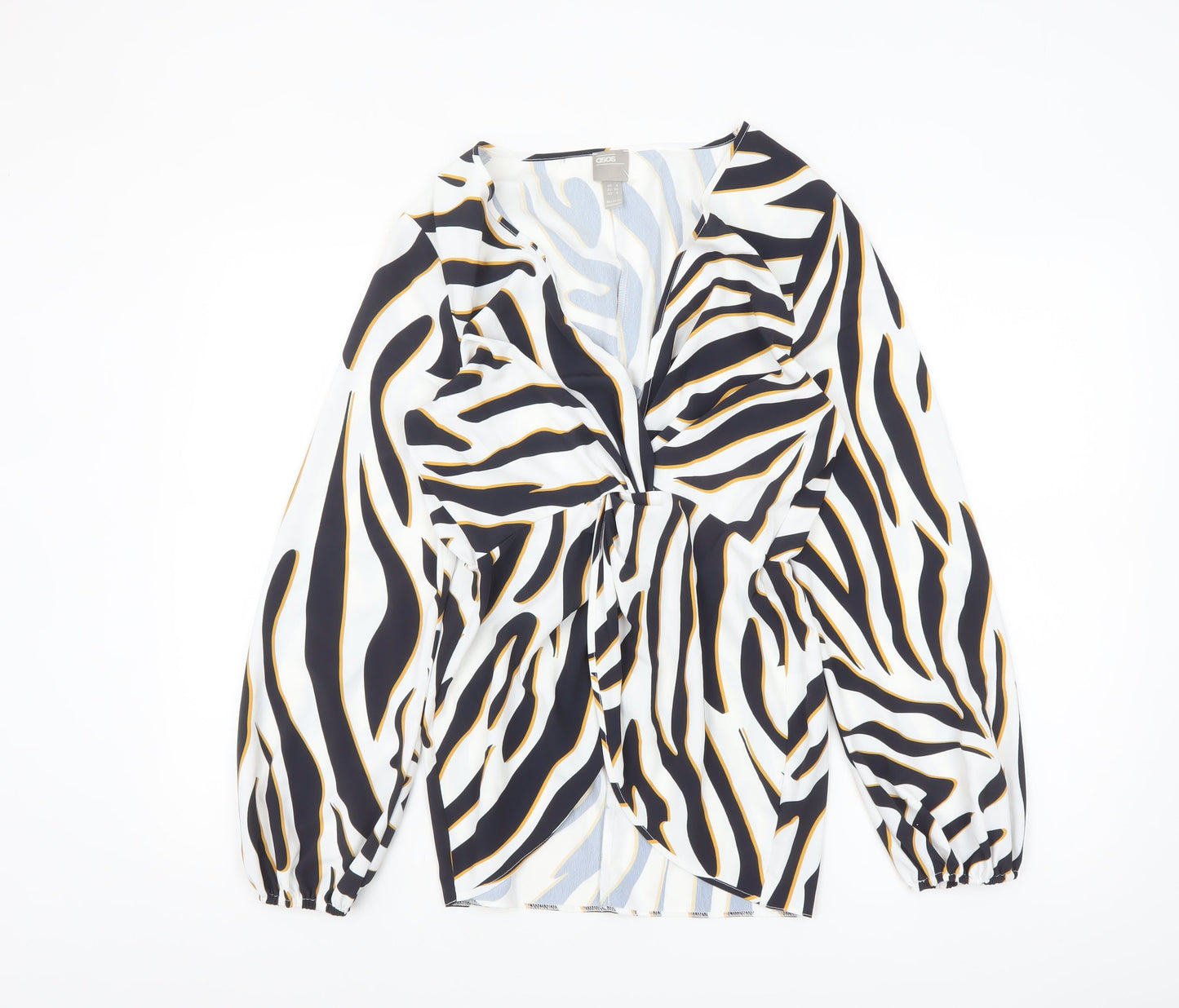 ASOS Women’s Multicoloured Animal Print Wrap Blouse UK 8