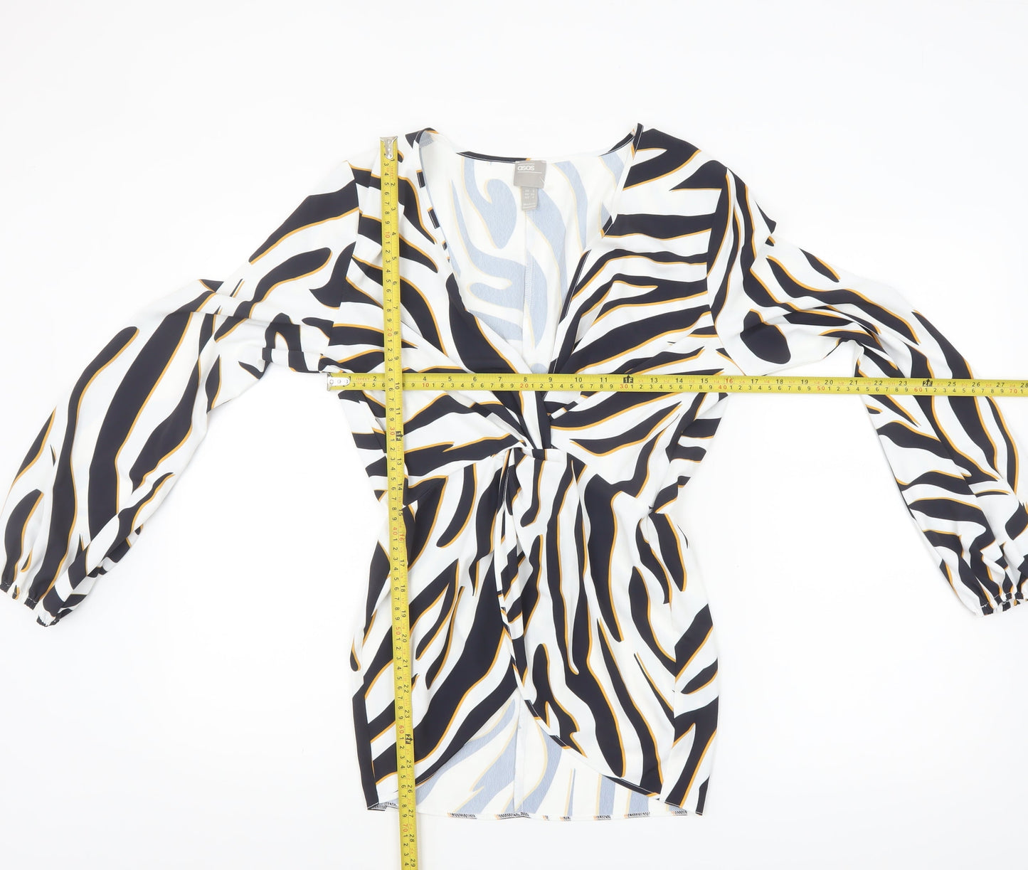 ASOS Women’s Multicoloured Animal Print Wrap Blouse UK 8