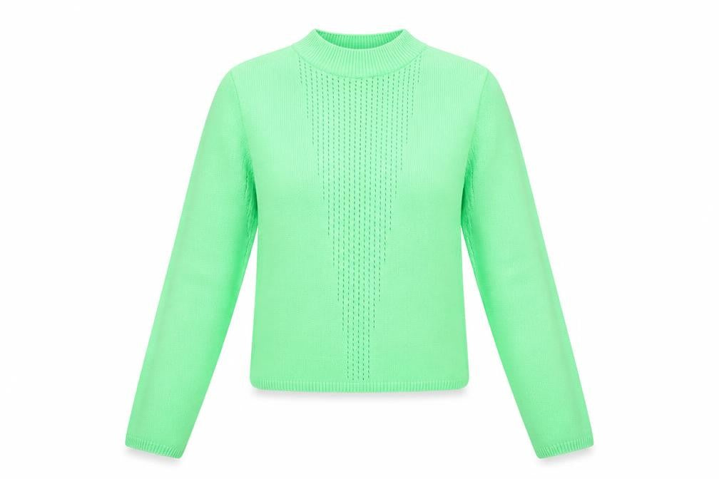 Collusion Womens Green Mock Neck Knit Jumper Size 10