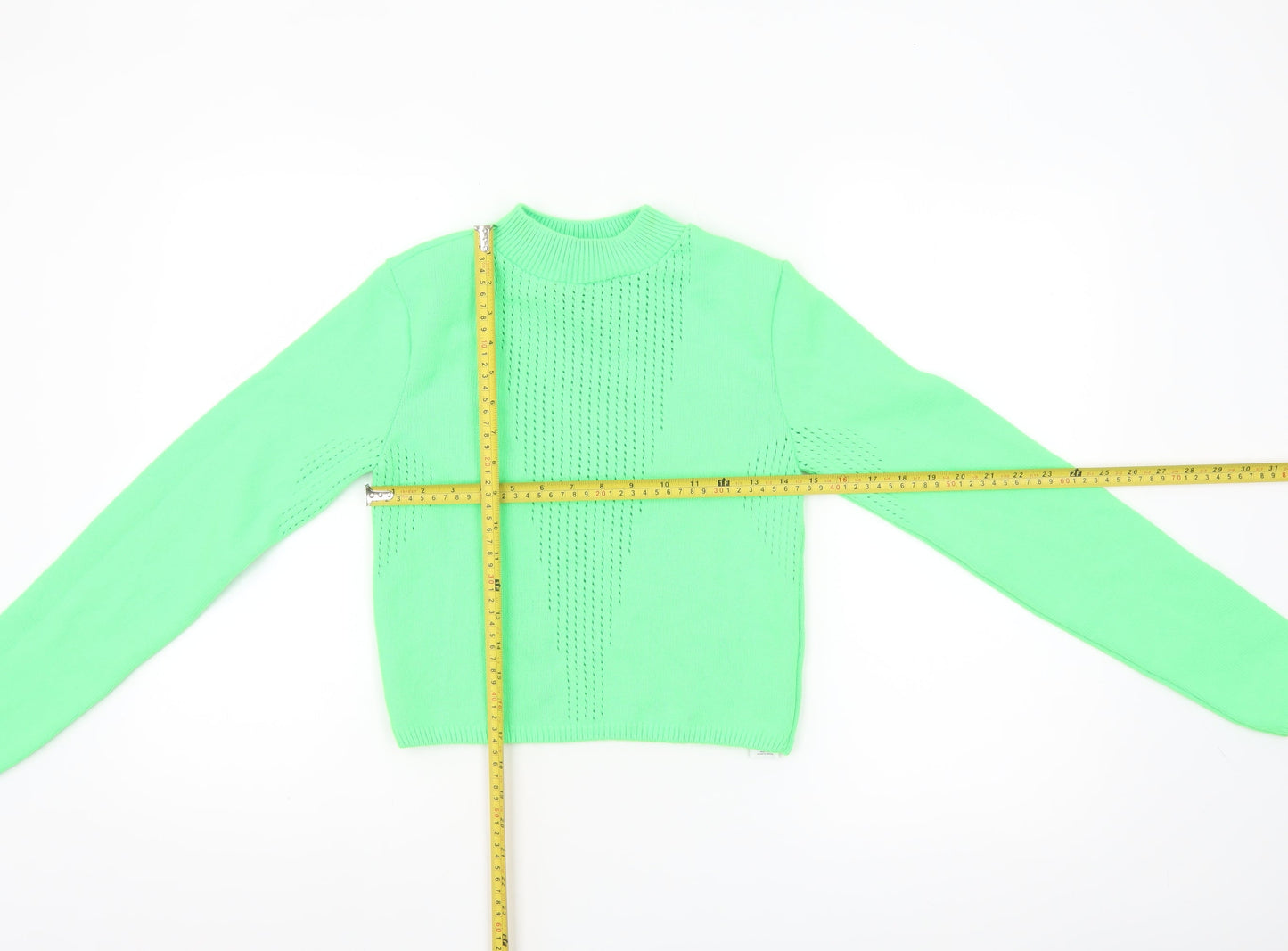 Collusion Womens Green Mock Neck Knit Jumper Size 10