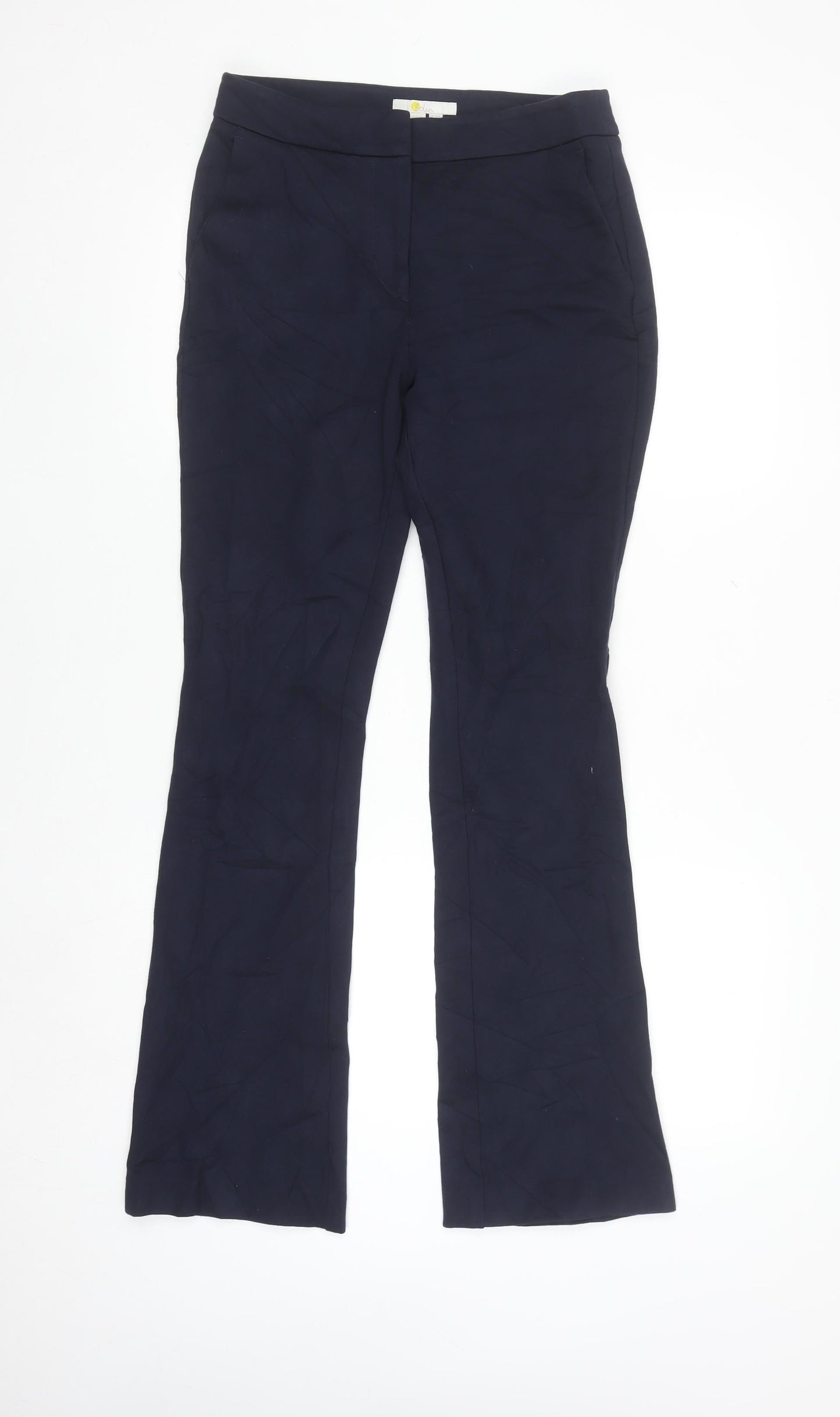 Boden Women's Blue Stretch Straight Leg Work Trousers Size 10