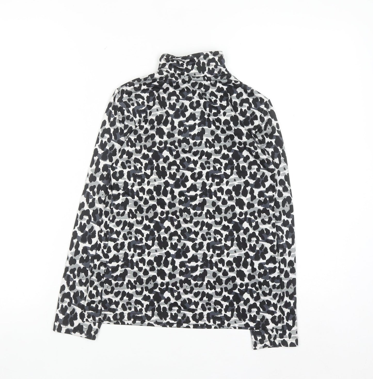 Crivit Girls Grey Animal Print 1/4 Zip Active Sweatshirt 10 Years
