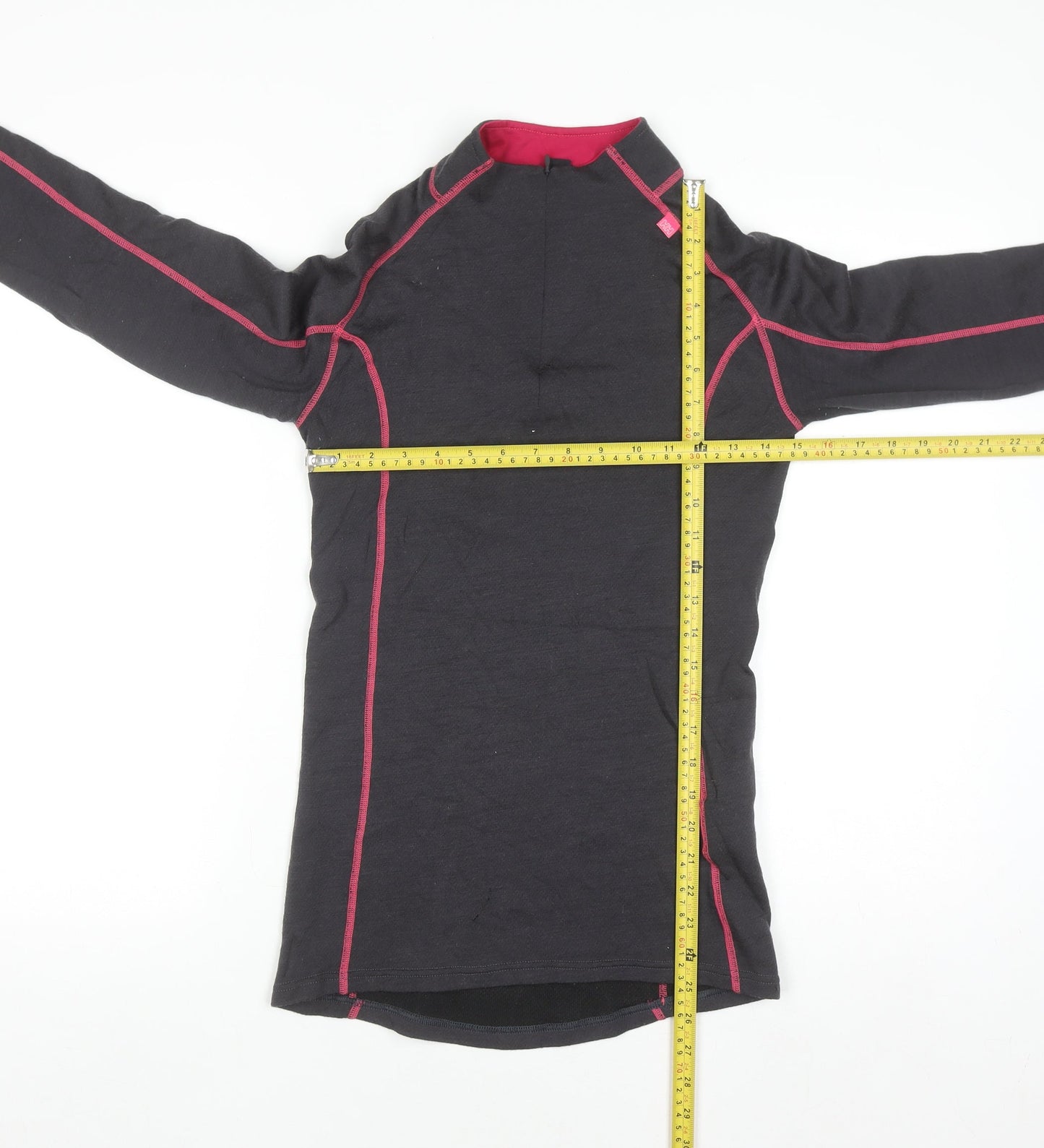 Helly Hansen Womens Black Pink Long Sleeve Pullover Sweatshirt Size L Merino Wool Blend