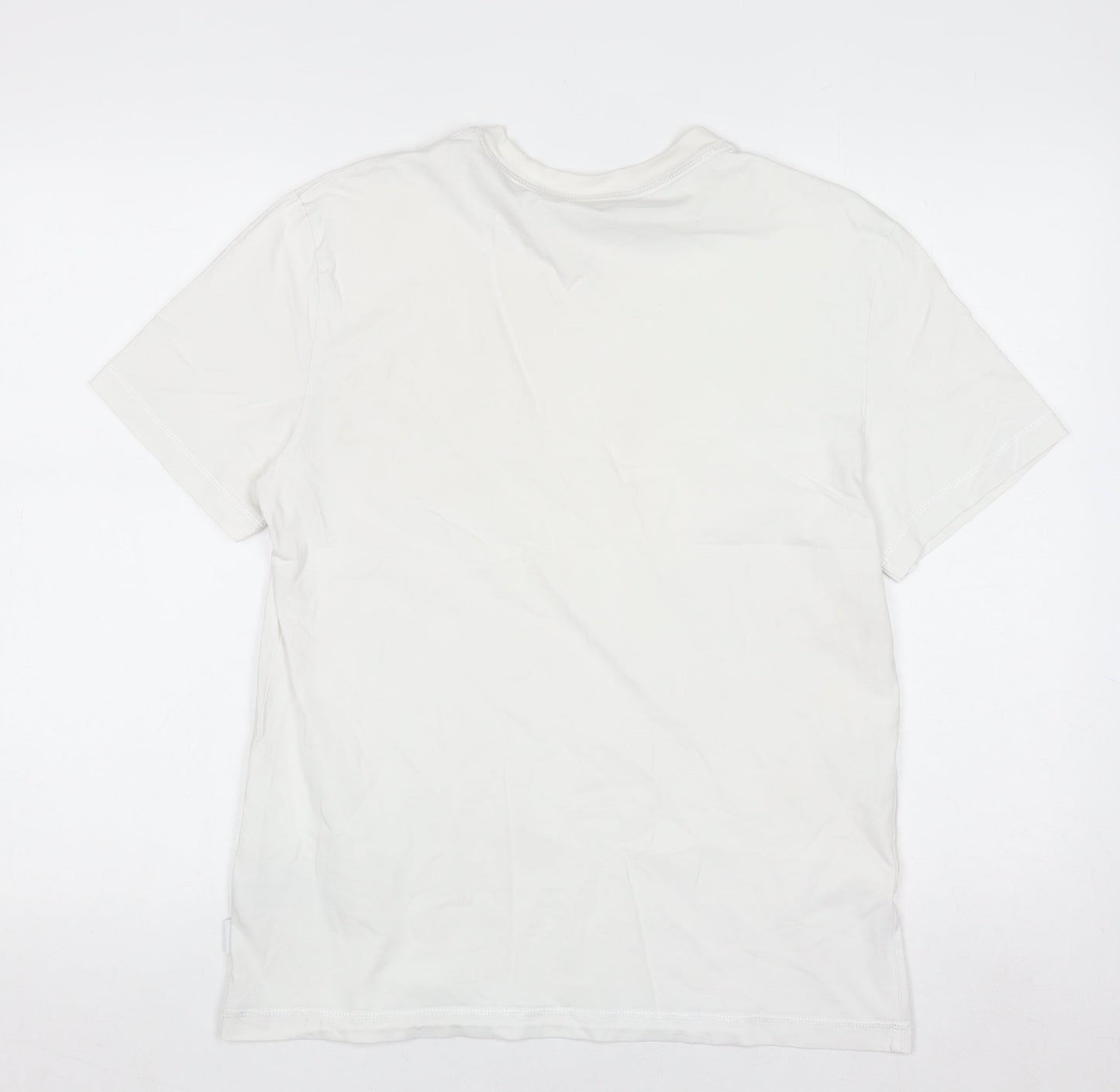 Calvin Klein Men's White Cotton Crew Neck T-Shirt Size L