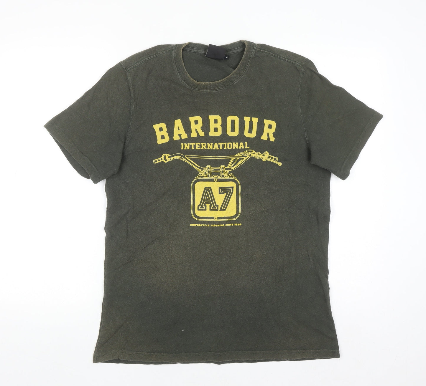 Barbour International Men's Green A7 Motorcycle Graphic T-Shirt M