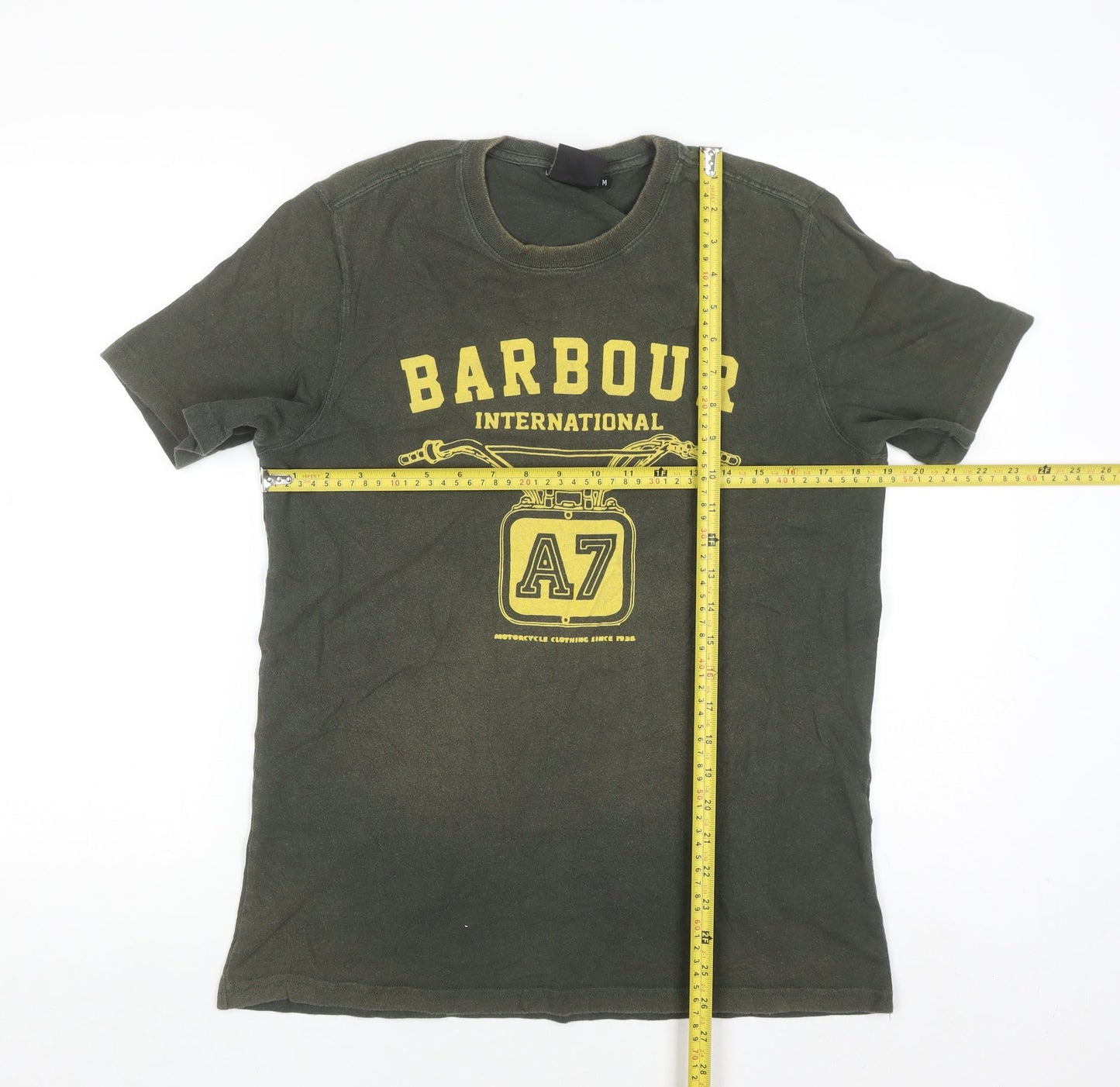 Barbour International Men's Green A7 Motorcycle Graphic T-Shirt M