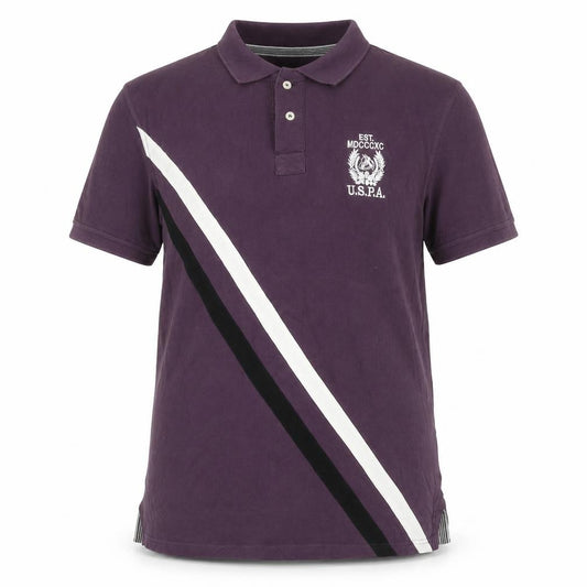 U.S. Polo Assn. Men's Purple 2XL Cotton Colourblock Polo Shirt