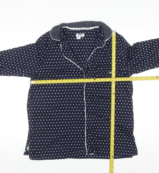 DKNY Women's Blue Star Print Long Sleeve Pyjama Top Size M