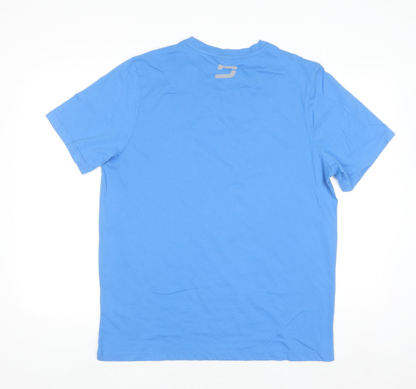 Druids Men's Blue Graphic Crew Neck Short Sleeve Cotton Blend T-Shirt Size L