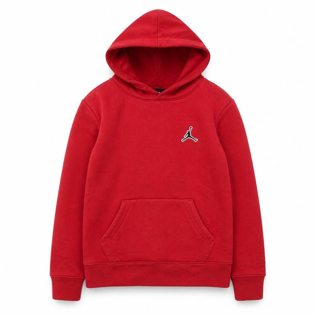 Jordan Boys Red Pullover Hoodie 10-12 Years Cotton Blend Fleece Kangaroo Pocket