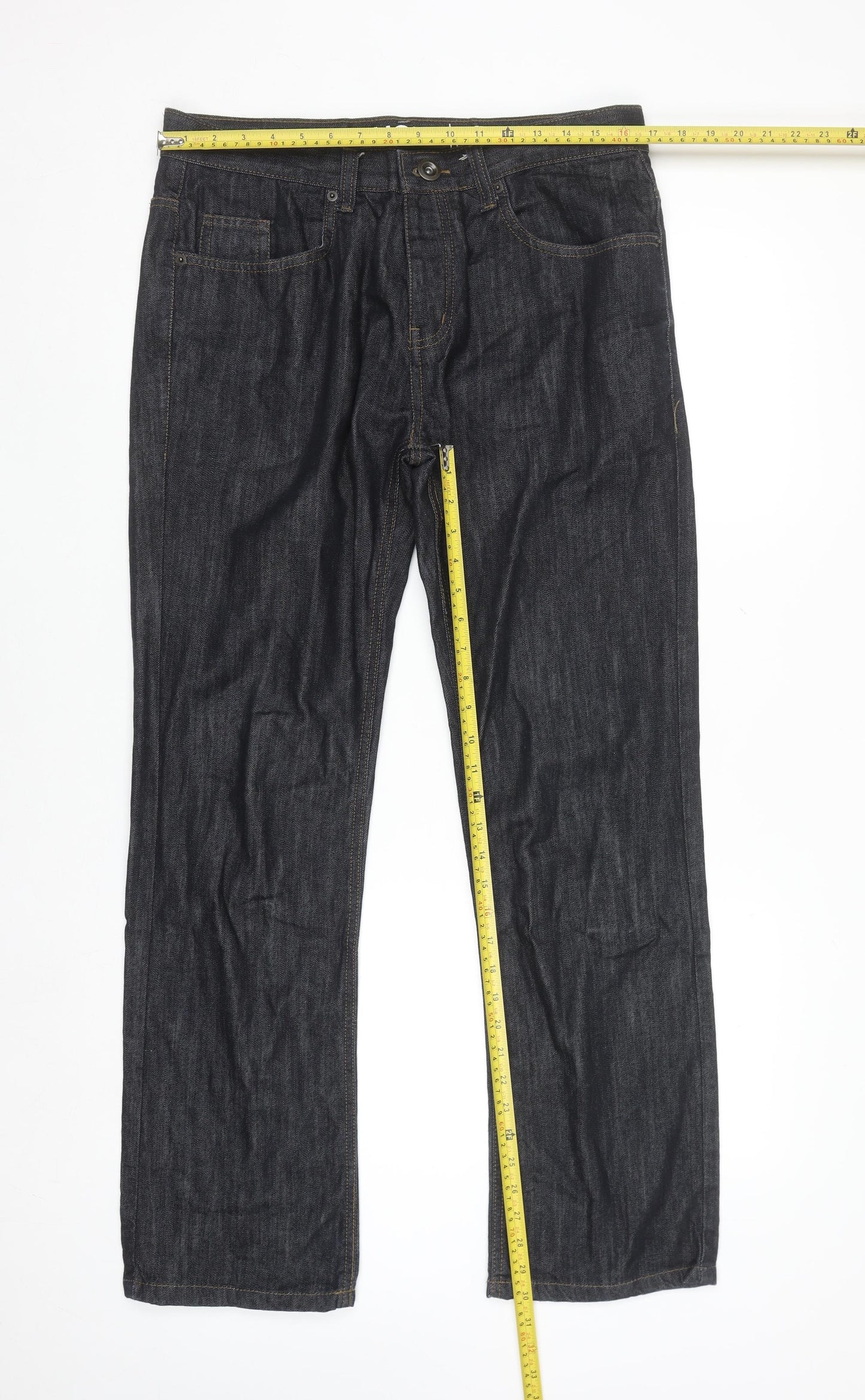Denim Co Men Blue Straight Leg Jeans W34 L32 Cotton Denim