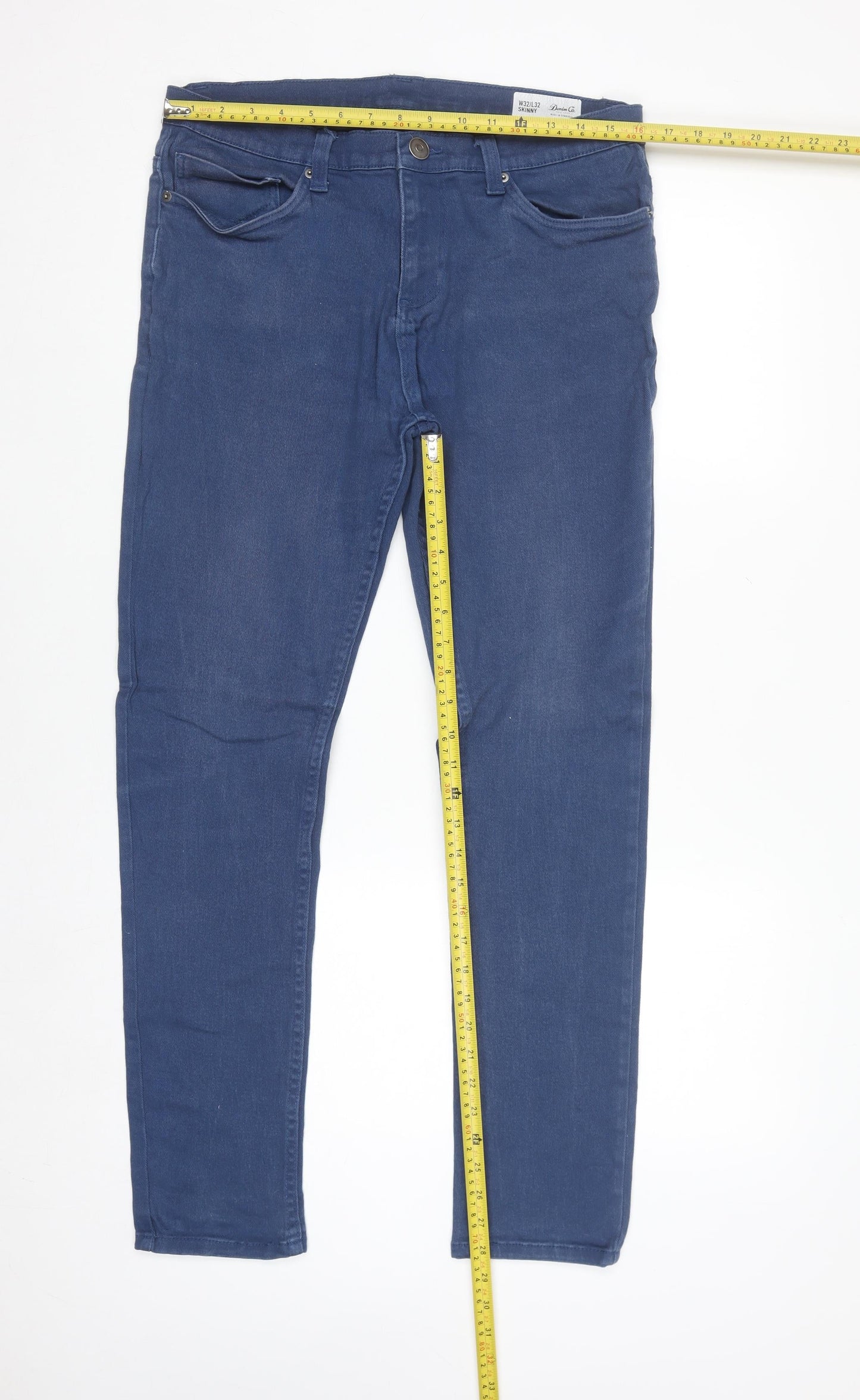 Denim Co. Men's Blue Skinny Jeans W32 L32 Stretch Denim