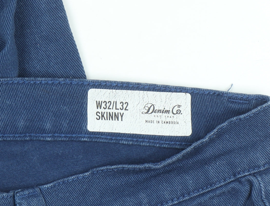 Denim Co. Men's Blue Skinny Jeans W32 L32 Stretch Denim
