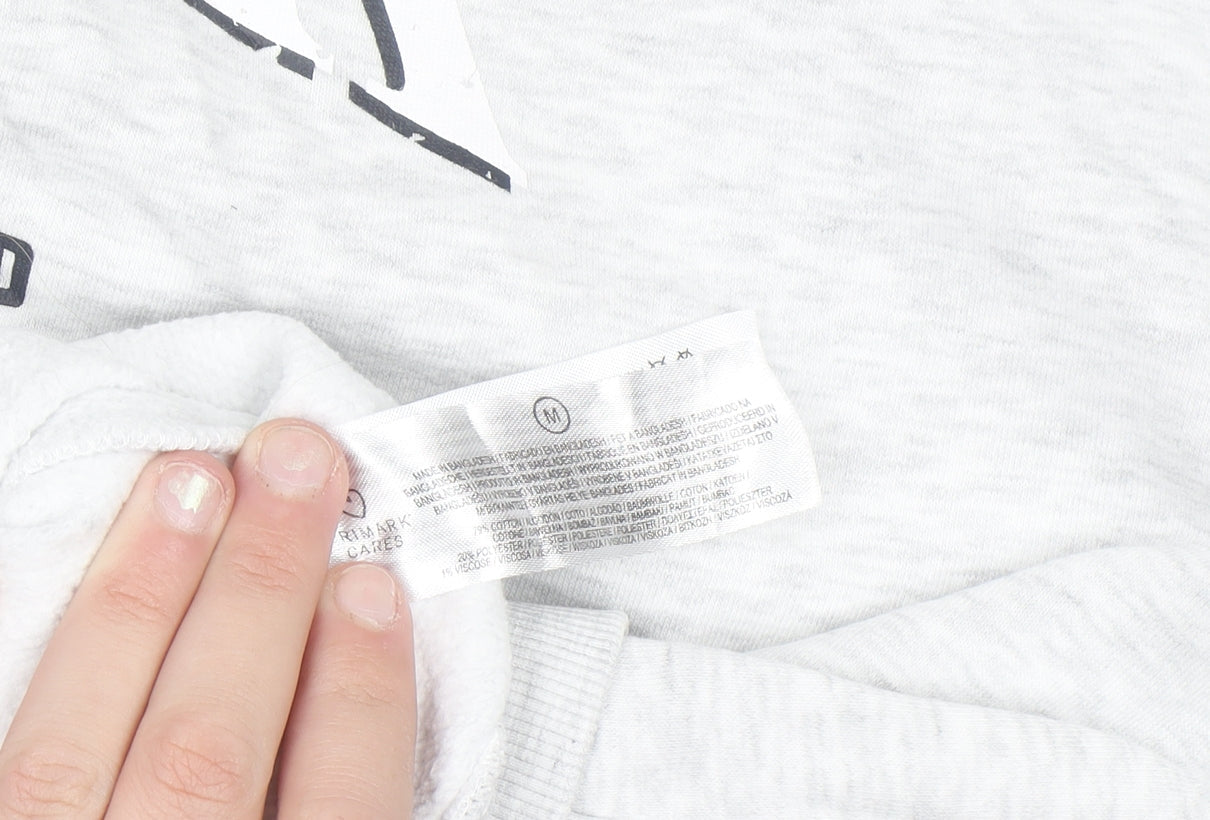 Primark Women Grey New York Vintage Sports Pullover Sweatshirt M