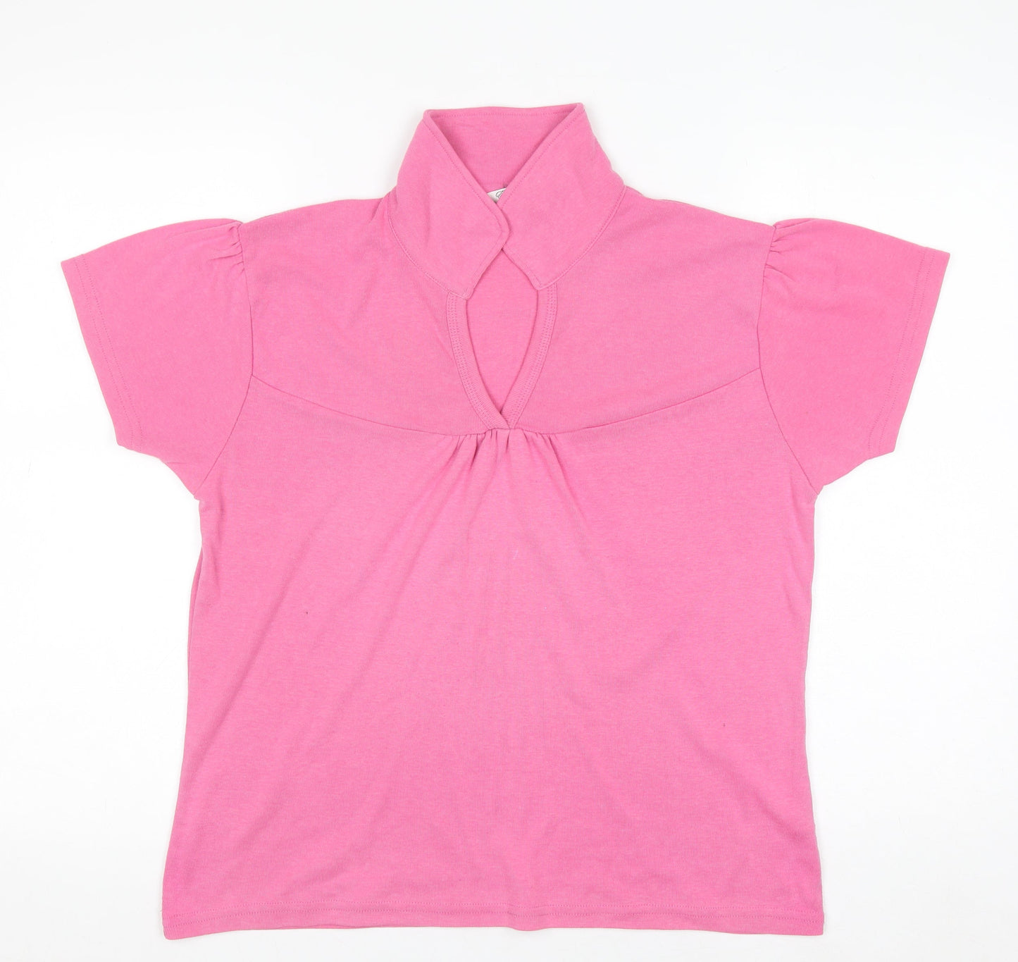 Elizabeth Scott Women's Pink Short Sleeve V-Neck Jersey T-Shirt M