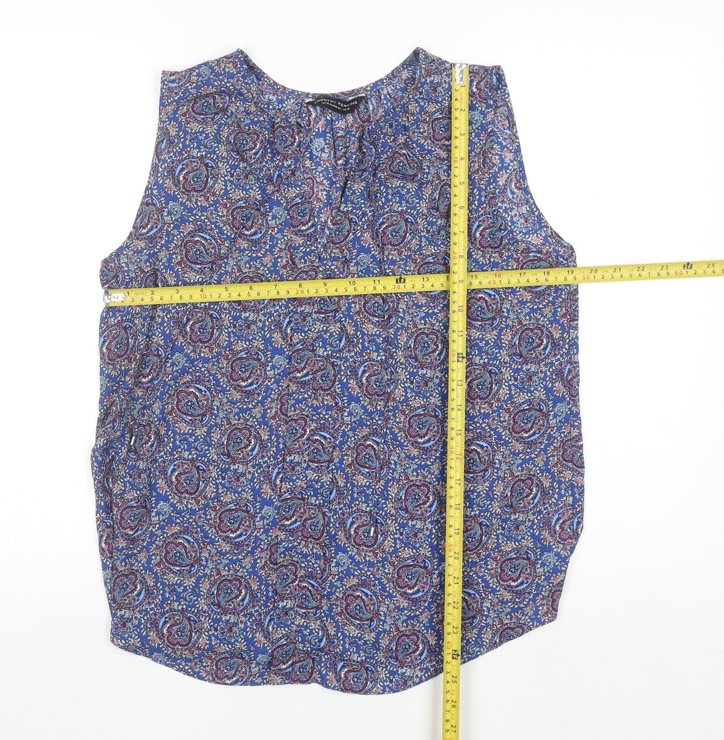 Dorothy Perkins Women’s Blue Paisley Viscose Sleeveless Blouse UK 16