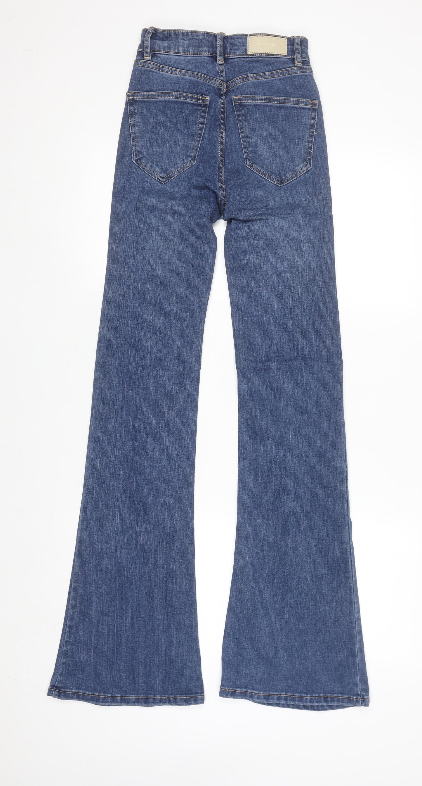 Pull & Bear Women's Blue Flared High Rise Stretch Jeans Size 4
