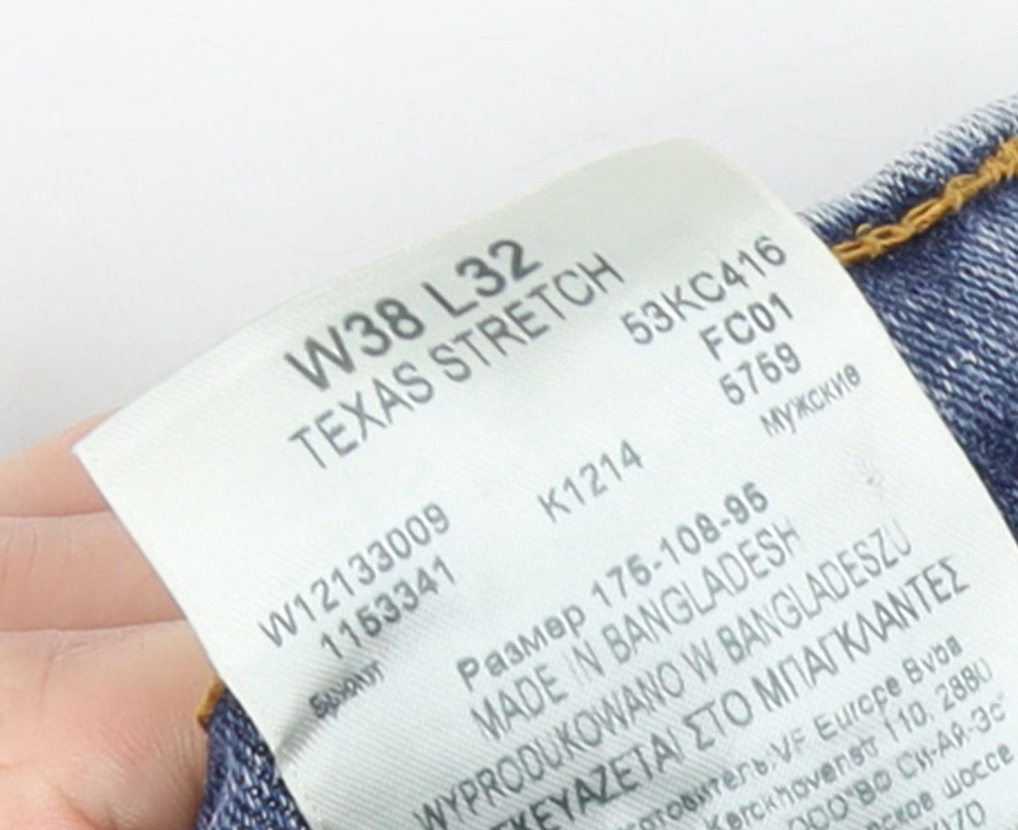 Wrangler Men's Blue Texas Stretch Straight Jeans W38 L32