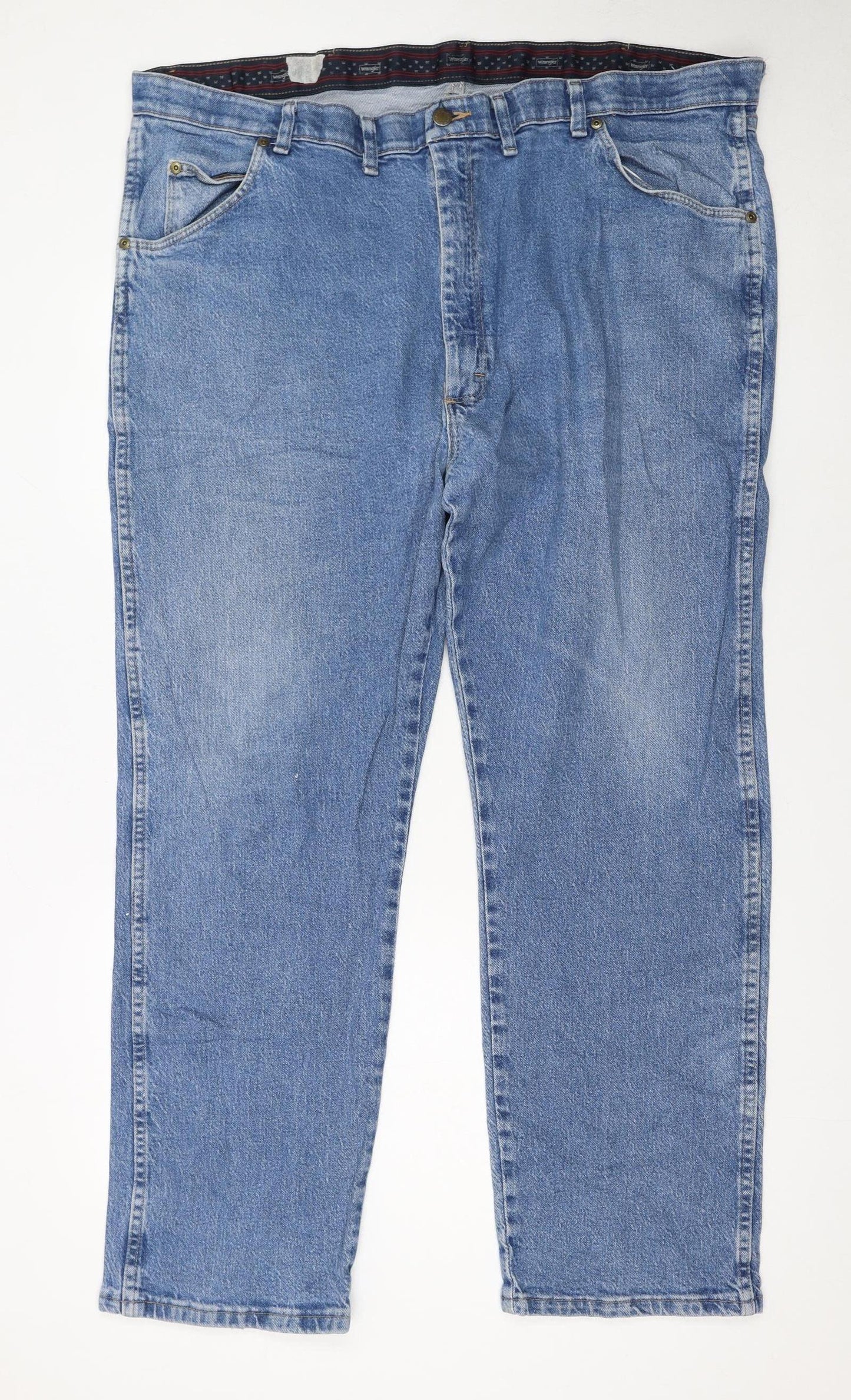 Wrangler Men's Blue Denim Straight Leg Jeans 44x30 Big & Tall