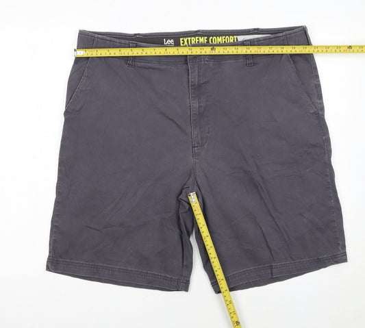 Lee Men’s Grey Chino Shorts Size 42 Regular Fit Stretch Cotton