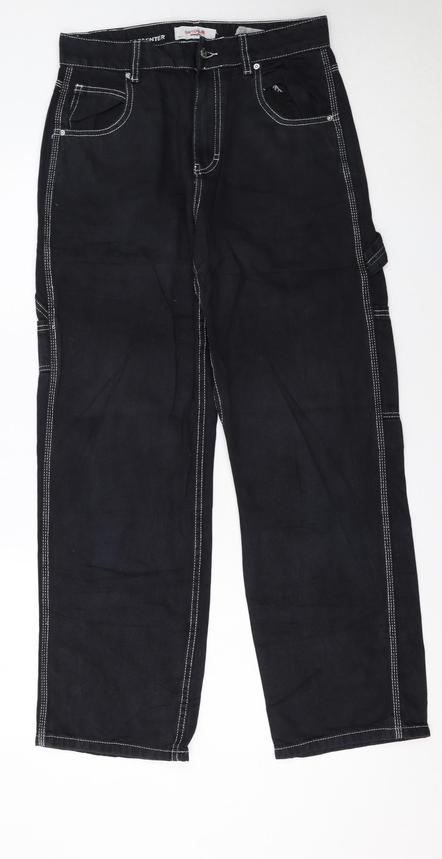 Jennyfer Women's Black Straight Leg Jeans Size 10 Cotton Denim