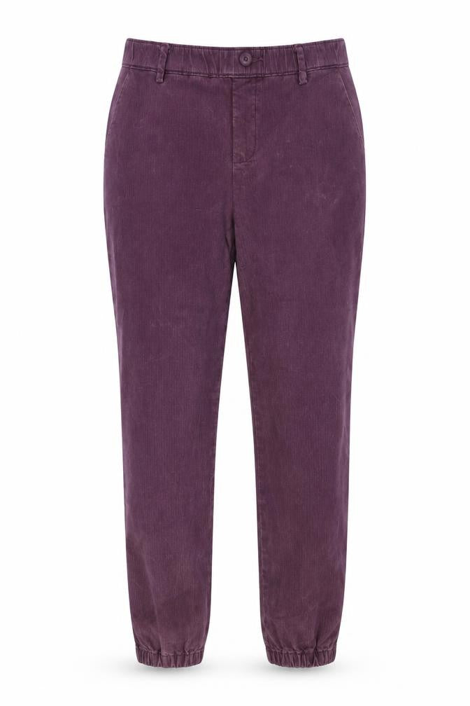 Lee Women's Purple Corduroy Tapered Leg Regular Fit Trousers Size 14