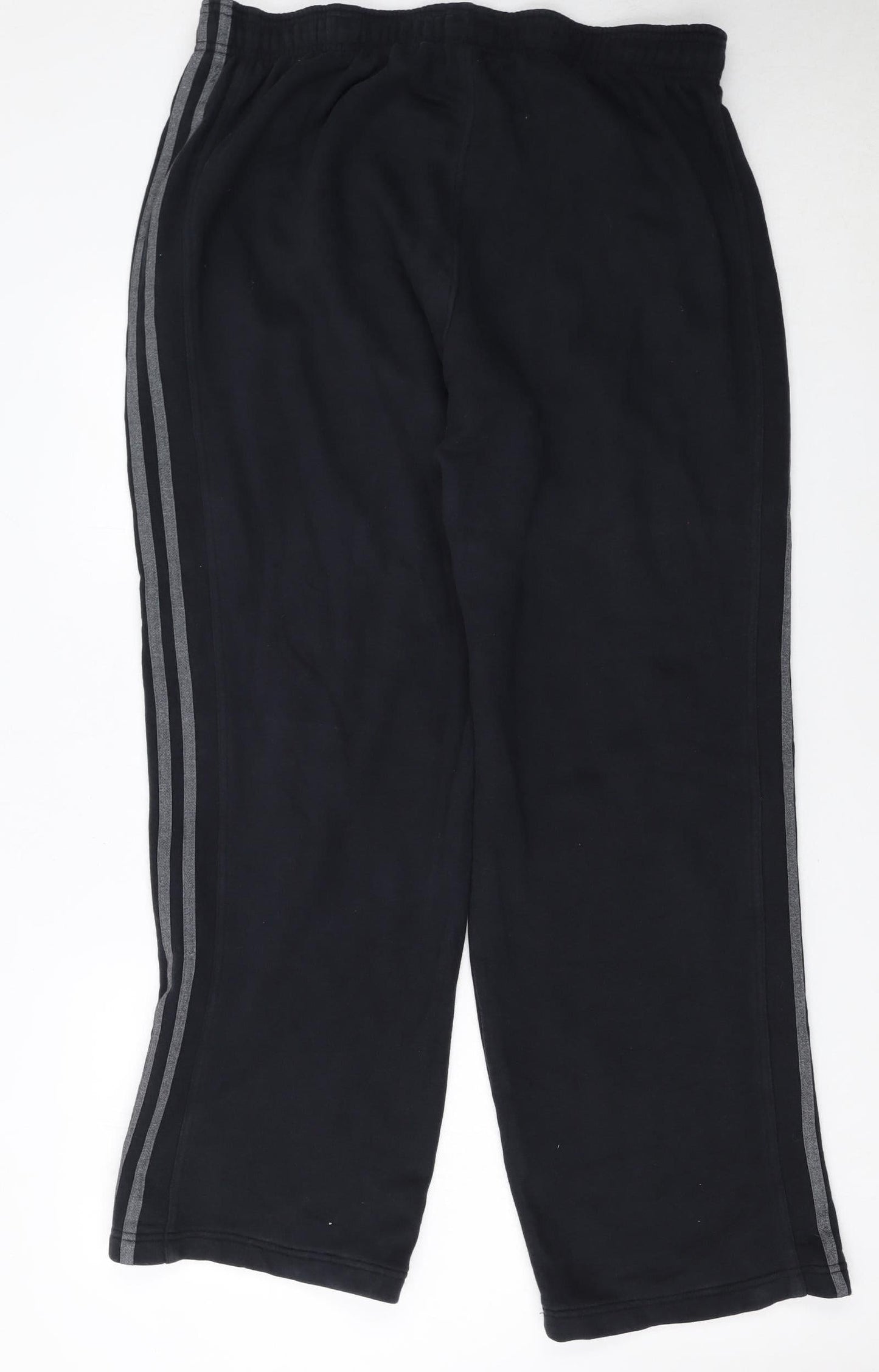 Adidas Men's Black XL Fleece Sweatpants with Grey Stripes