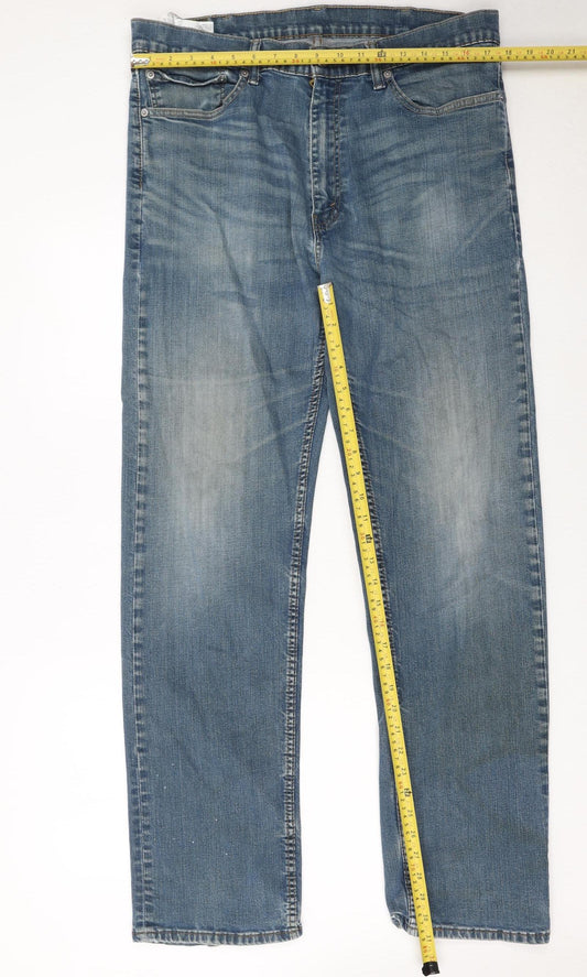 Levi's Men's Blue 505 Regular Fit Straight Leg Jeans W38 L34
