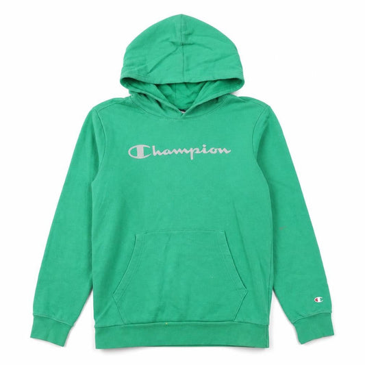 Champion Boys Green Pullover Hoodie 13-14 Years Logo Graphic Cotton Blend