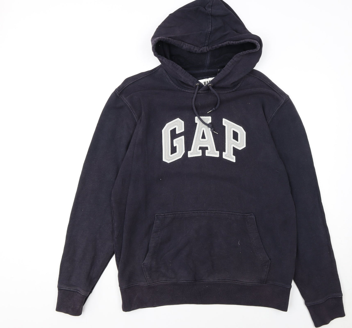 GAP Men's Blue Logo Pullover Hoodie Size L Cotton Fleece