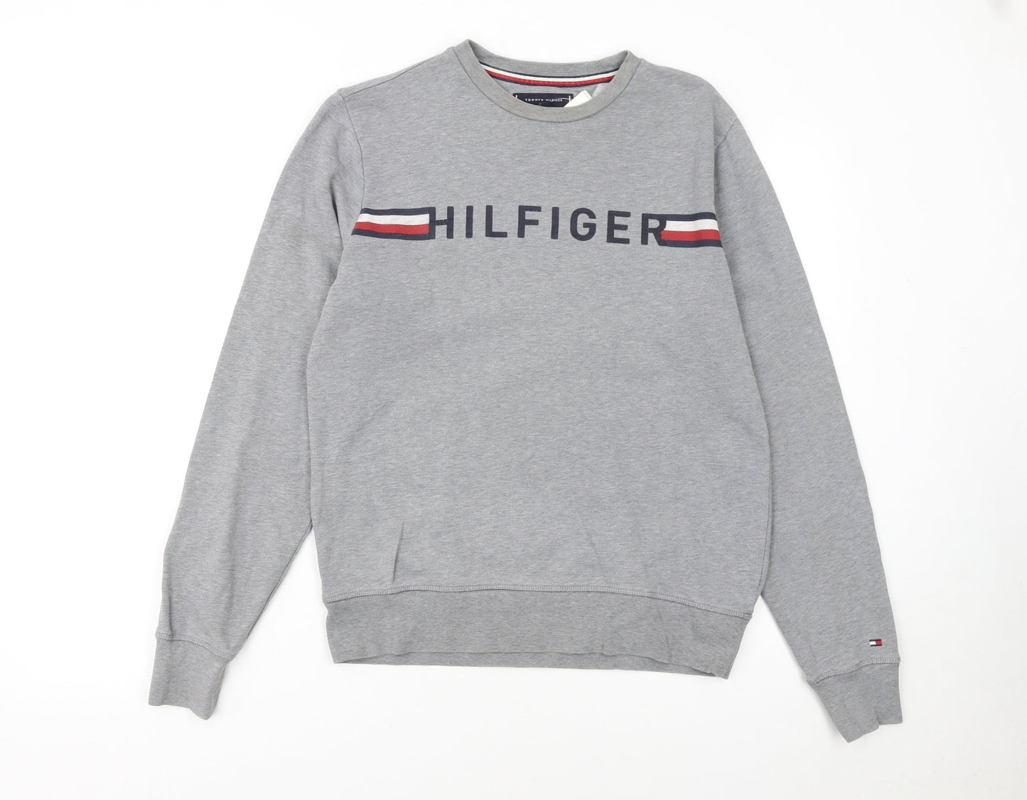 Tommy Hilfiger Men's Grey Logo Crew Neck Sweatshirt S