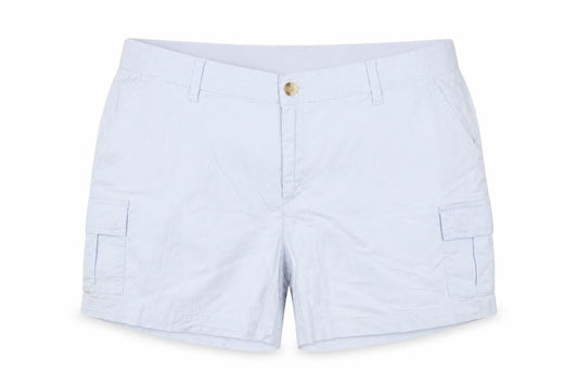Lee Women's Light Blue Cargo Shorts Size 18M Regular Fit Mid Rise Cotton Blend