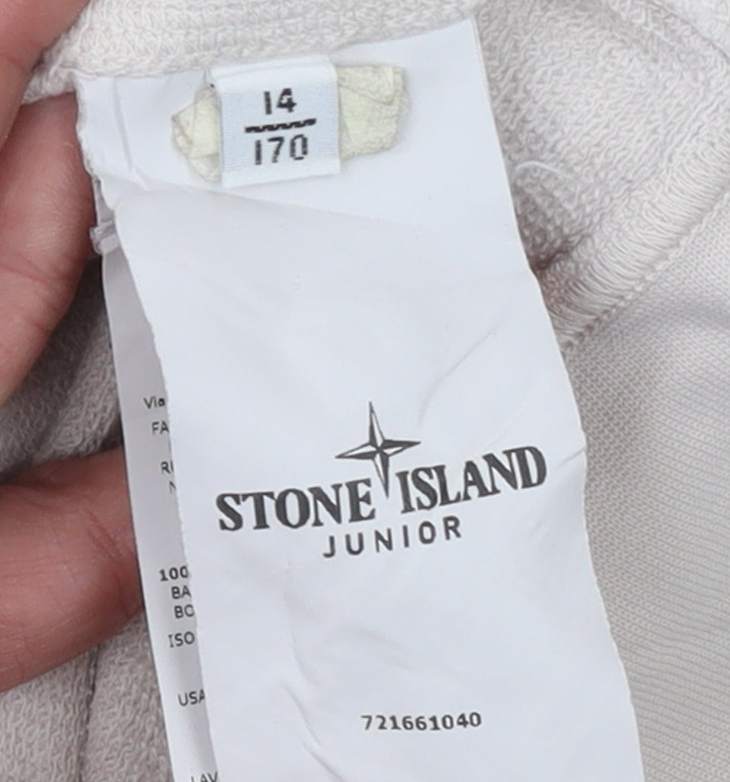 Stone Island Junior Boys Beige Cotton Crew Neck Sweatshirt 14 Years
