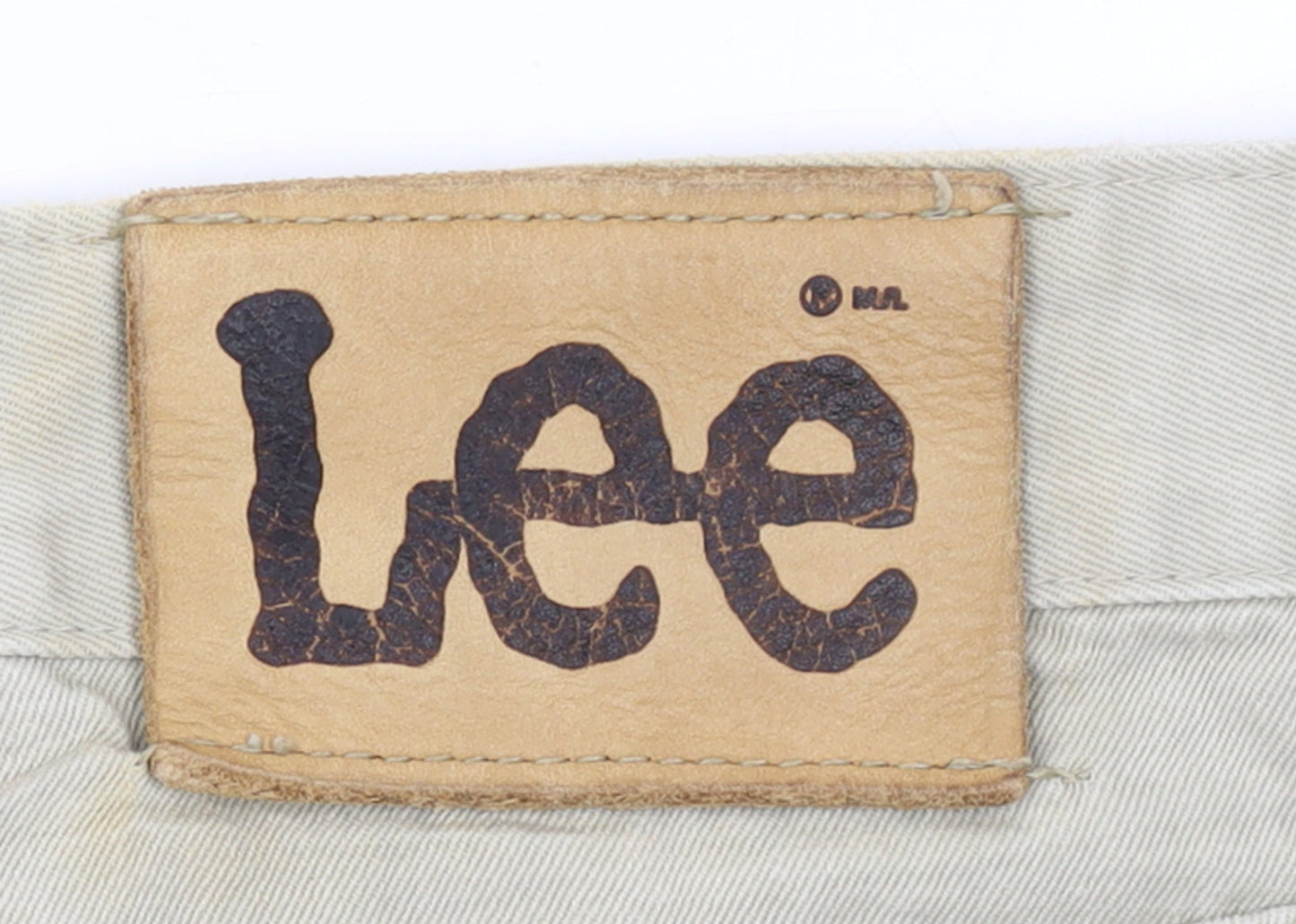 Lee Womens Beige High Rise Virginia Straight Fit Jeans Size 14