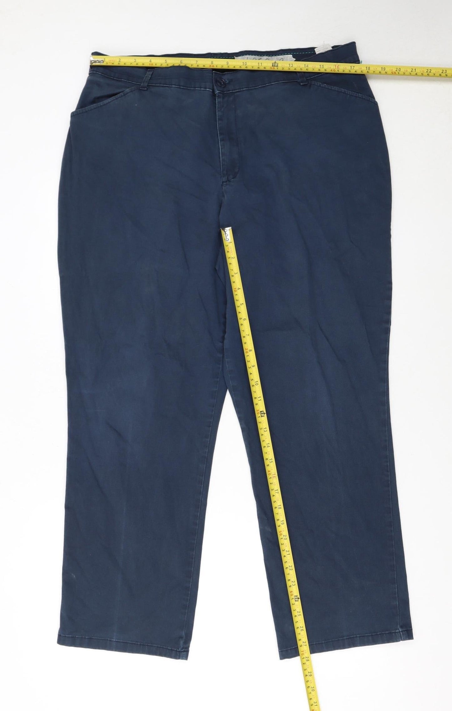 Lee Women’s Blue Relaxed Fit Chino Trousers Size 18 Cotton Blend