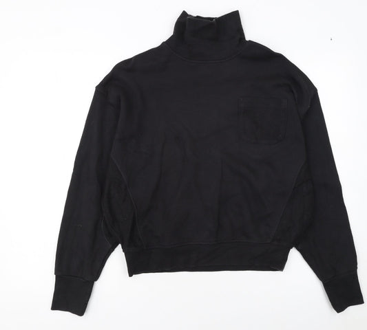 Reebok Women's Black Small Roll Neck Pullover Sweatshirt